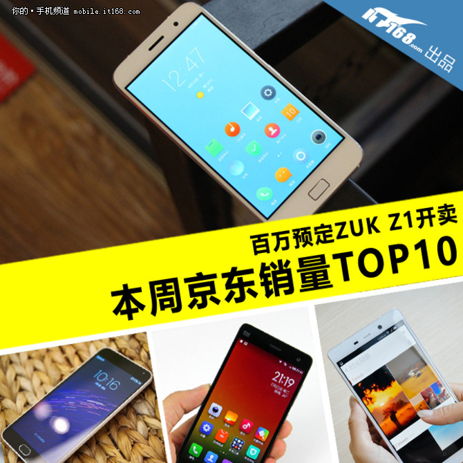 百萬預定ZUK Z1上市 本周京東銷量TOP10