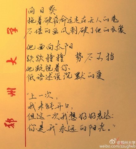 大學生手寫情書走紅網絡:我為什么不吃飯