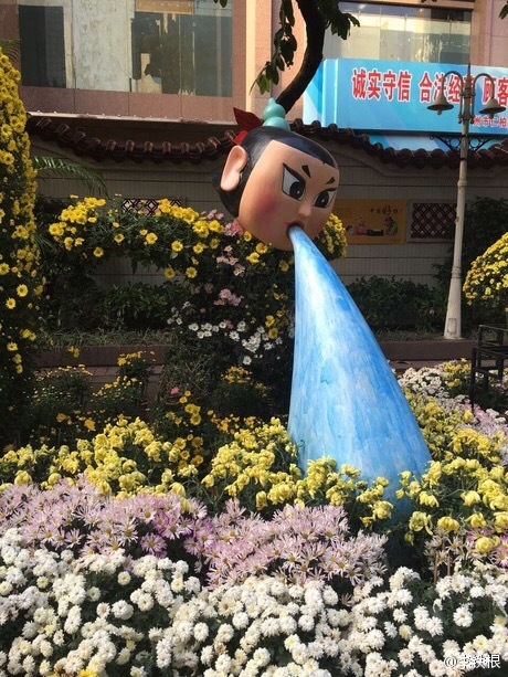 廣州驚現菊花葫蘆娃:造型雷人 網友看瞎