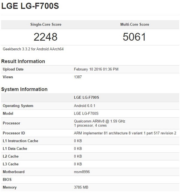 4GB<a href=/tags/2778-0.html target=_blank class=infotextkey>內(nèi)存</a>+驍龍820 LG G5跑分現(xiàn)身GFXBench