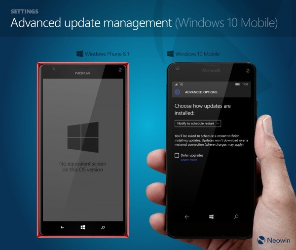 先進(jìn)更新管理（只有Windows 10 Mobile有）