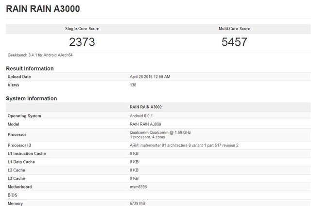 6GB內存+驍龍820 神秘新機現身Geekbench 