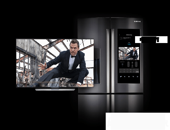三星土豪冰箱：21.5高清觸屏 還能上網？