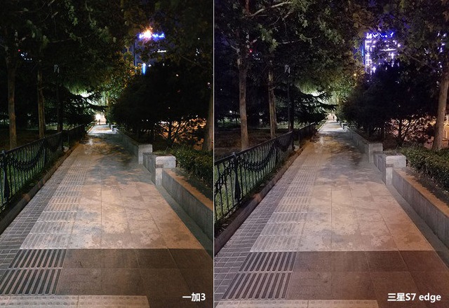 一加3和三星S7 Edge夜間拍照樣張對(duì)比