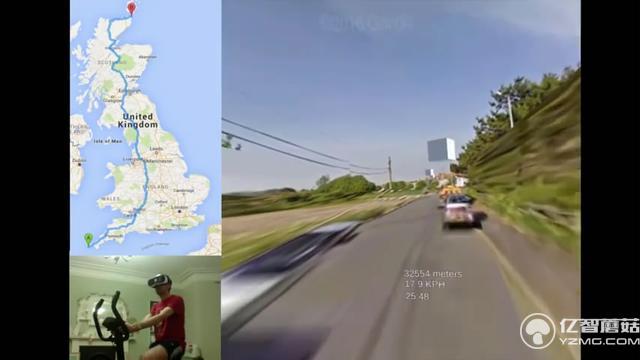 用VR的方式騎車 觀賞大好河山