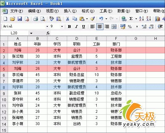 運用高級篩選功能靈活刪除Excel地反復(fù)記錄
