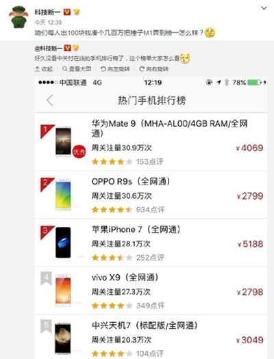 錘粉建議每人出100元把錘子手機刷榜第一 羅永浩：千萬別！