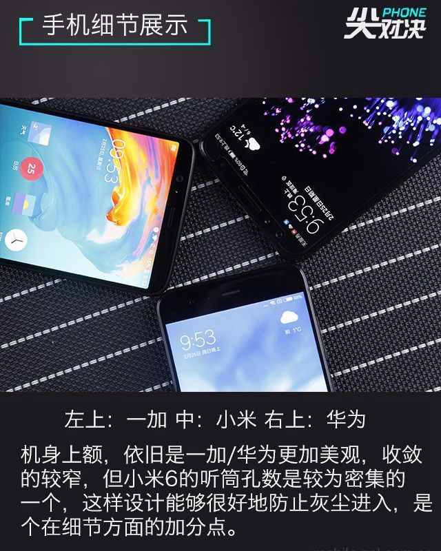 一加5T、華為Nova2s、小米6對比評測 誰更超值？