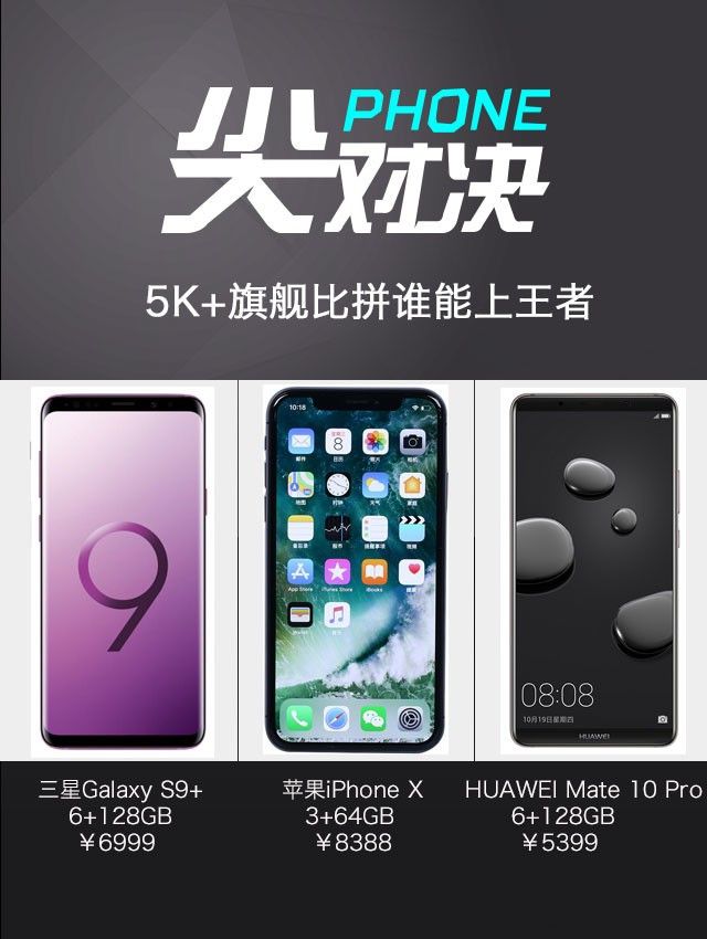 三星S9+、<a href=/tags/96-0.html target=_blank class=infotextkey>華為</a>Mate10 Pro、<a href=/mobile/iphone/ target=_blank class=infotextkey>iPhone</a> X對比評測 頂級旗艦對決