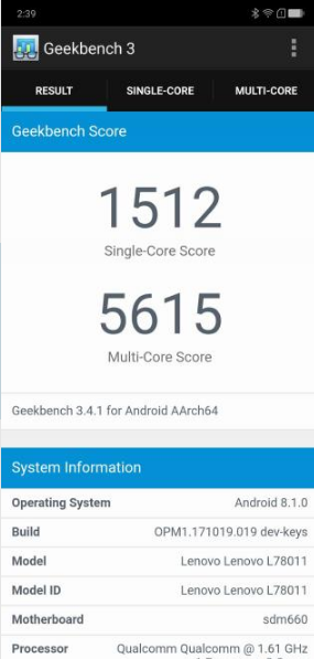 聯(lián)想Z5跑分多少?搭載驍龍636的聯(lián)想Z5跑分實(shí)測(cè)