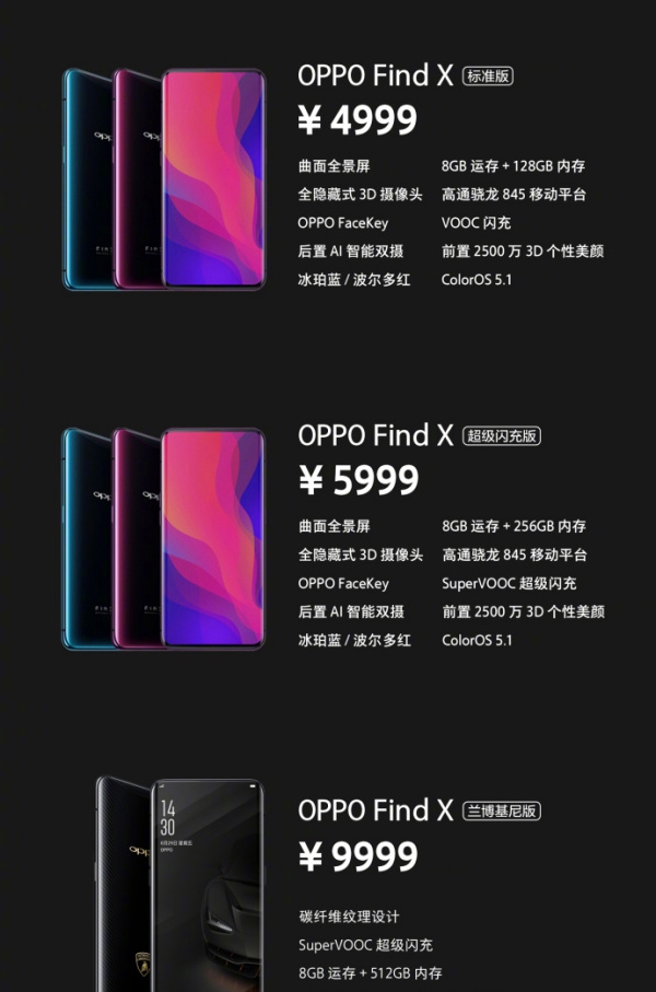 最高9999元！OPPO Find X國行正式發(fā)布:7月13日開賣!