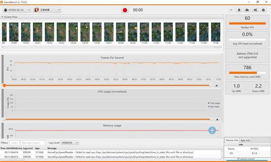 魅族X8《王者榮耀》GameBench幀率測試