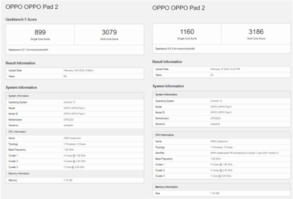 OPPO Pad 2疑現身Geekbench:驍龍888依舊能打